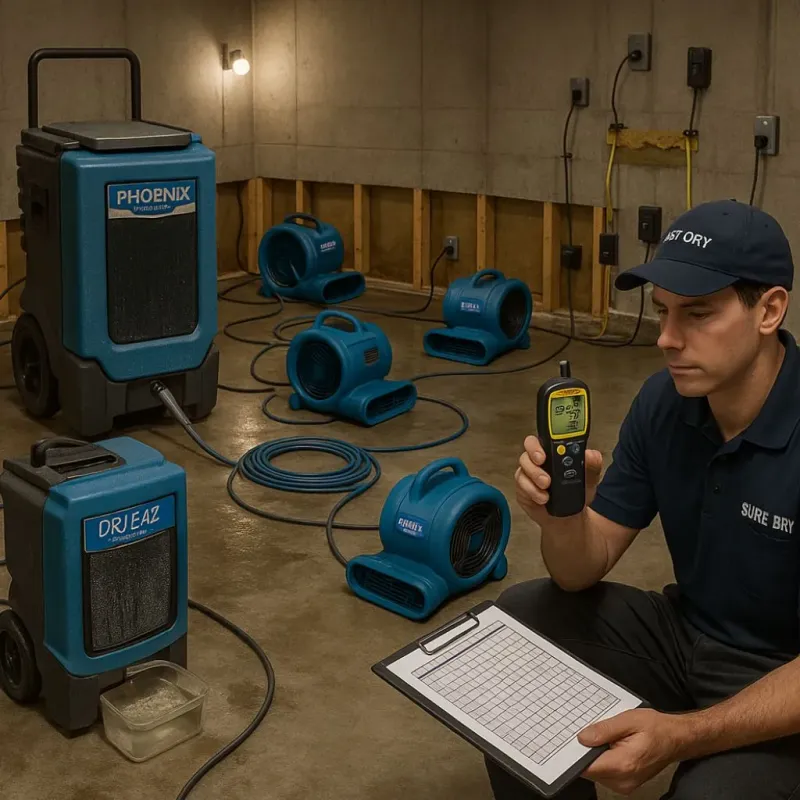 Structural Drying and Dehumidification process in Sheffield Lake, OH